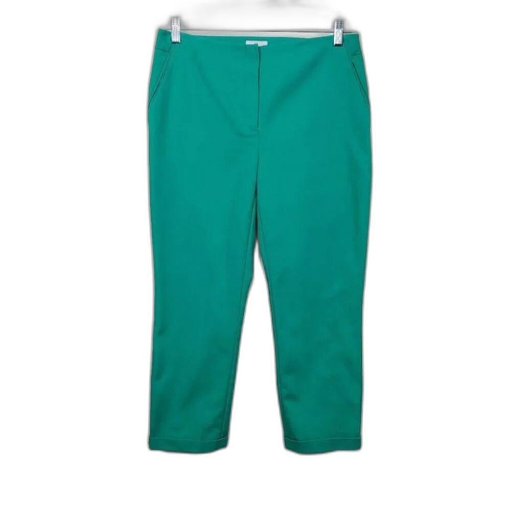 Chicos So Slimming Bright Green Capri Pants Womens Size 6 Stretch Cotton Blend